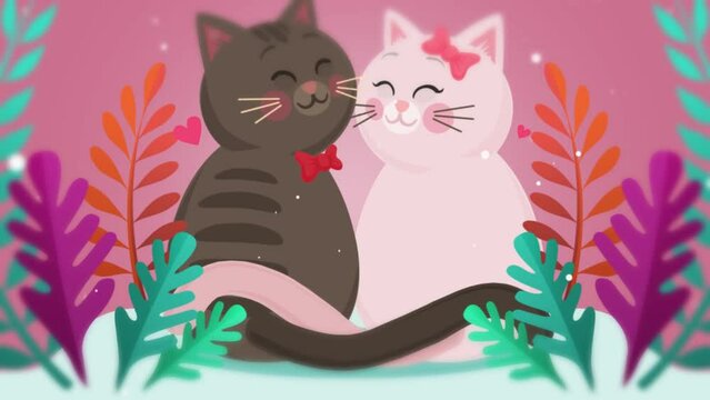 Happy Valentine's day abstract background animation