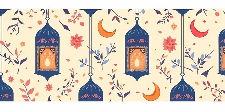 Ramadan Kareem seamless pattern background