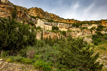 Fototapeta na wymiar Our Lady of Hamatoura orthodox monastery, Kannoubine Valley, Lebanon