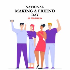 White Background National Make a Friend Day Template  