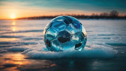 Naklejka premium soccer ball in water