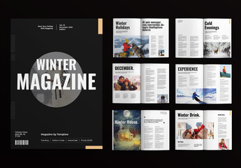 Winter Magazine Template - obrazy, fototapety, plakaty