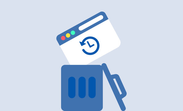 Deleting website history and clean browser data illustration
