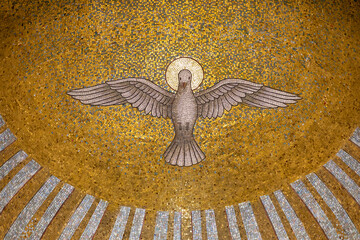 Holy ghost symbol in Our Lady Armenian catholic monastery church, Bzommar, Lebanon