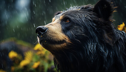 Recreation of head bear under the rain