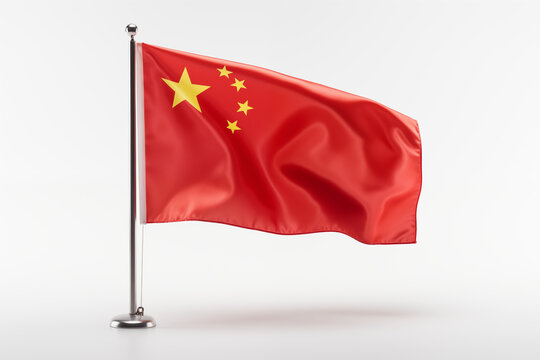 China flag isolated on white background.