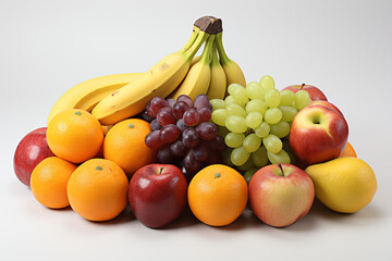 Fruits isolated on white background.