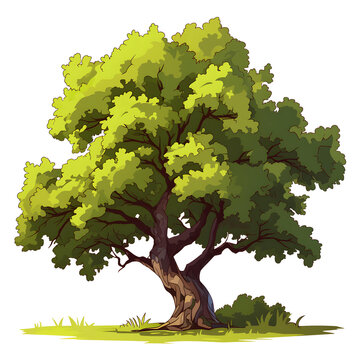Trees illustration hand paint full color Isolated