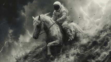 Obraz na płótnie Canvas Stormbound Astronaut
