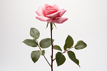 Rose isolated on white background.