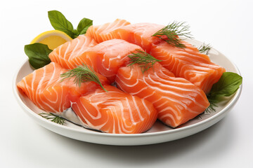 Salmon isolated on white background.