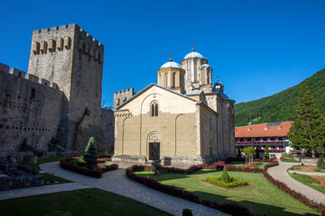 Fototapeta na wymiar Manasija orthodox monastery near Despotovac, Serbia