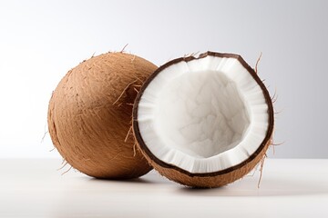 Coconut on white background.