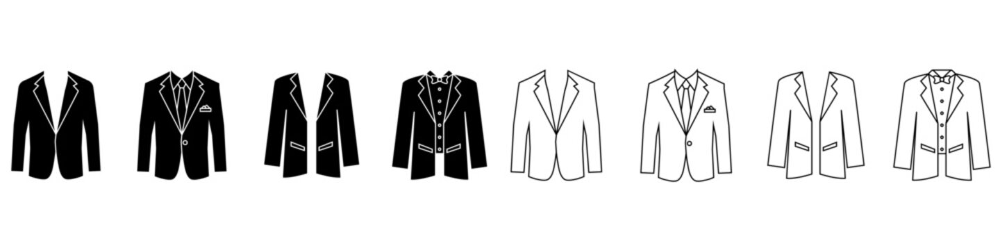 Tuxedo icon vector set. Dinner jacket illustration sign collection. Suit symbol or logo.