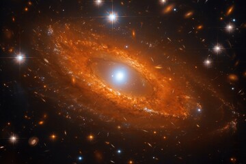 Majestic Spiral Galaxy Glowing Brightly in the Vastness of Outer Space