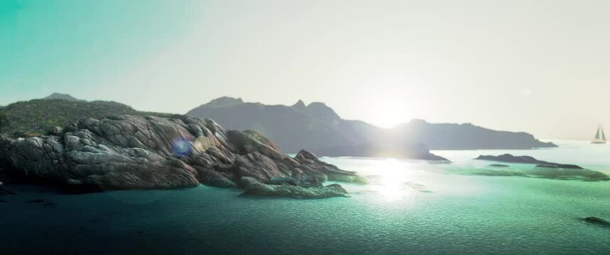 view of the sea from the top of the mountain