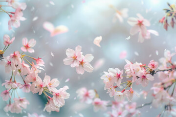 Capturing the Ephemeral Beauty of Cherry Blossoms in the Spring Breeze.