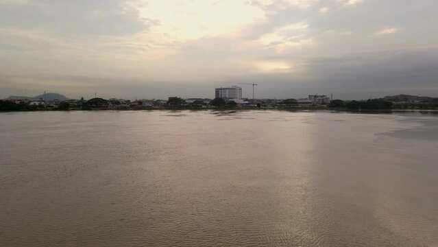 over flight on the Daule River with a view of Samborondon, Ecuador
