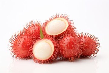 Rambutan on white background.