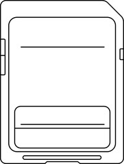 SD Card Outline Vector Illustration