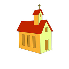 3d Church vector isolated icon. Isolated on white background.