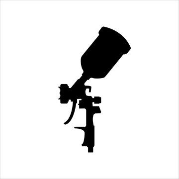 Paint gun icon design,editable stroke. Paint spray gun outline icon.