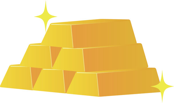Illustration of three stacked gold bars