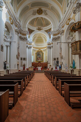 Montelupone, Marche, Italy. Church of San Francesco - obrazy, fototapety, plakaty