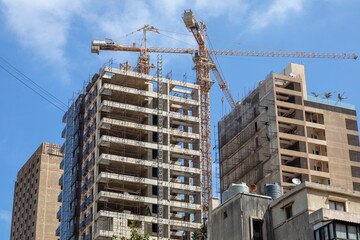 Building site in Beirut, Lebanon - obrazy, fototapety, plakaty