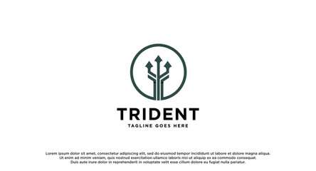 Trident Logo design vector Inspiration, trident Business and company branding logos template. - obrazy, fototapety, plakaty