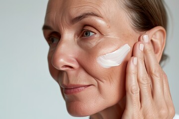 portrait of a woman with cream,skin care
