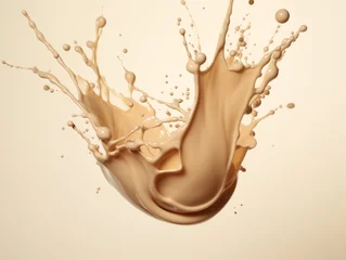 Zelfklevend Fotobehang milk splash isolated on white background © MinMin