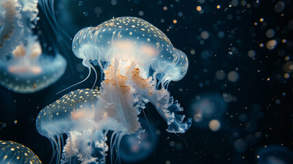 Beautiful glowing jellyfish.