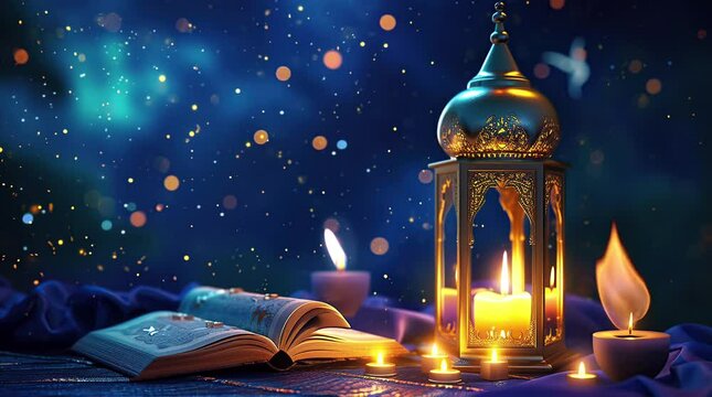 ramadan mubarak holiday background  Seamless looping 4k time-lapse virtual video animation background. Generated AI	