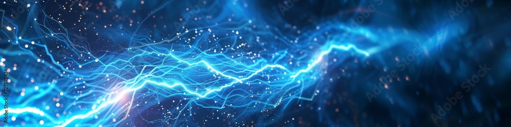 Aufkleber big data analysis abstract background, symbolizing a digital brainstorm with bolts of lightning repr