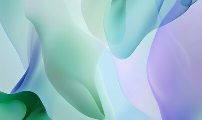 gradient abstract shape, calming hues of blue, green, and lavender, gently blending into each other
