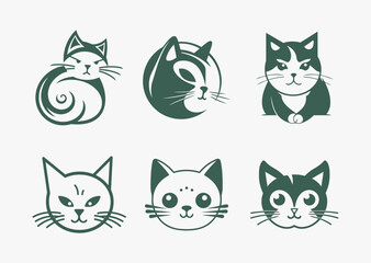 Cat logo design vector illustration