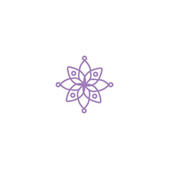 Minimal flower vector logo design