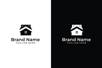 simple box house vector logo
