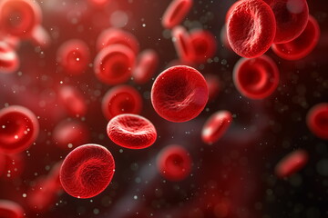 Blood red cells flowing through vein, Human red blood cells, Concept for medical health care.