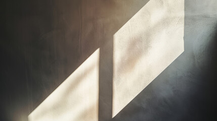 Grey wall with shadows. Geometric shadow on grey wall. Minimal interior background
