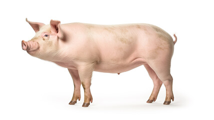 Pig isolated on a white background.