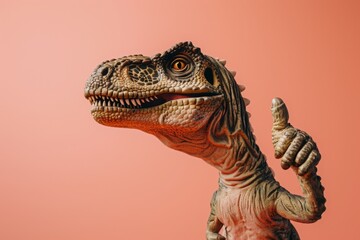 Dinosaur showing thumb up. AI generative art