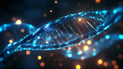 Fototapeta na wymiar 3D rendering genetic diagram of human DNA under microscope