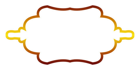 Islamic frame or arch. Golden arab style border vector illustration isolated on transparent background.