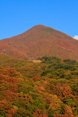 紅葉に染まる会津磐梯山