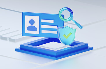 3d icon illustration cyber security privacy profile
