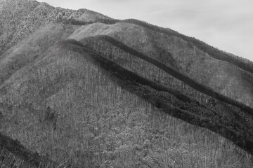 観音沼から見る積雪の山々