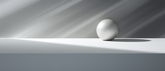Minimalist background with sphere in empty room.