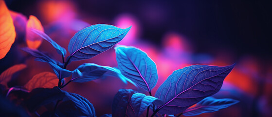 Close-up of glowing leaves background.